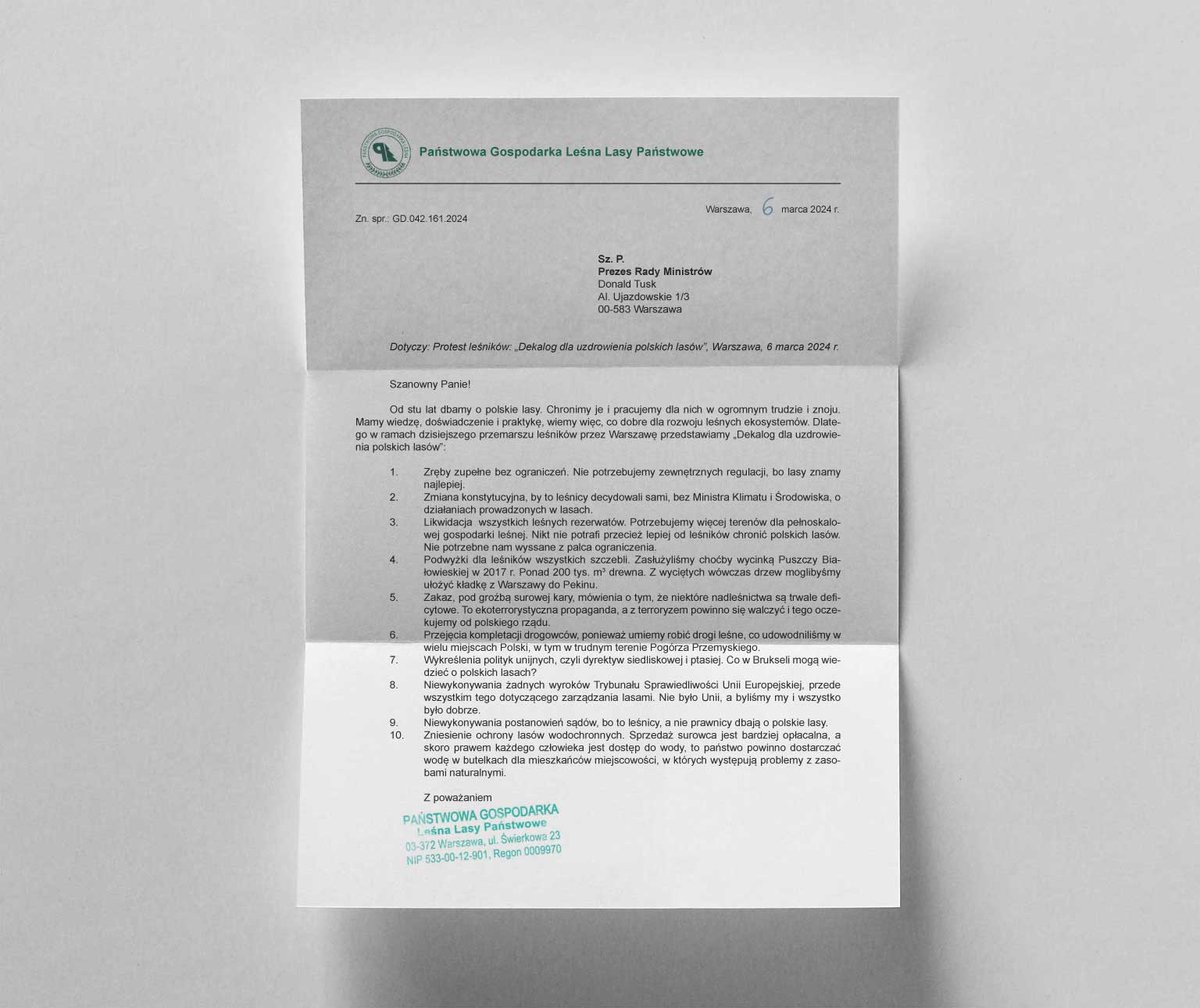 💥 Krążą już żądania leśników do polskiego rządu. Lasy Państwowe będą protestowały dzisiaj w Warszawie❗️
<a href="/TOKFM_NEWS/">Informacje TOK FM</a> <a href="/oko_press/">OKO.press</a> <a href="/gazetaprawnapl/">gazetaprawna.pl</a> <a href="/RadioNowySwiat/">RadioNowySwiat</a> <a href="/RadiowaTrojka/">Trójka – Program 3 Polskiego Radia</a> <a href="/rzeczpospolita/">Rzeczpospolita</a> <a href="/tvn24/">tvn24</a> <a href="/PolsatNewsPL/">PolsatNews.pl</a> <a href="/FaktyTVN/">Fakty TVN</a> <a href="/gazeta_wyborcza/">Gazeta Wyborcza.pl</a> <a href="/DREWNOPL/">DREWNO.PL</a> <a href="/onetpl/">Onet</a> <a href="/SiecObywatelska/">Watchdog Polska</a>