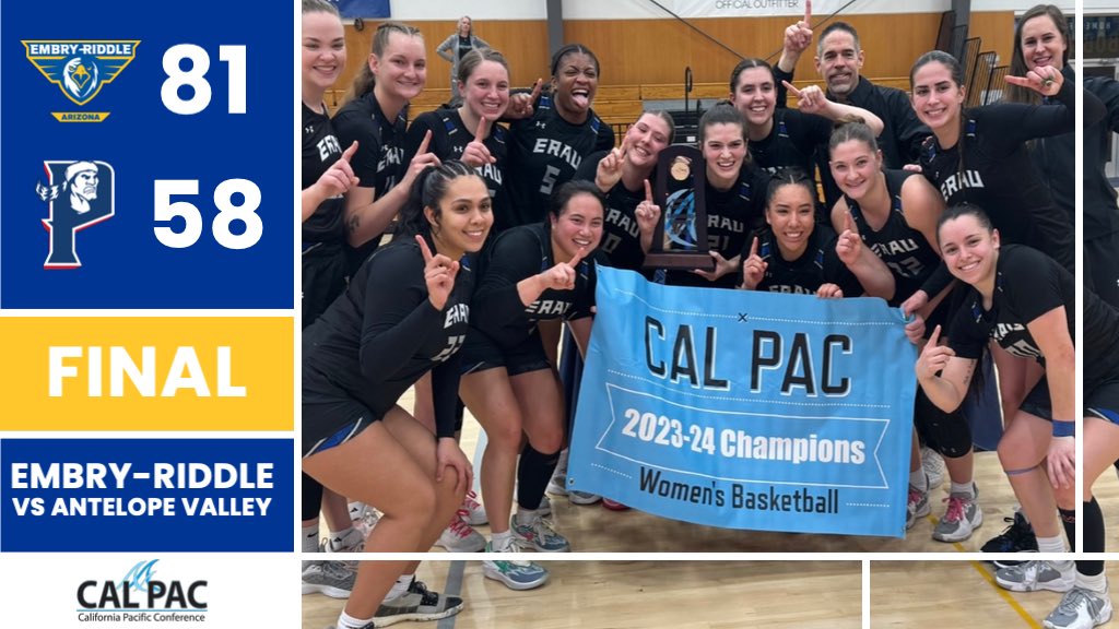 The Lady Eagles are 2023-2024 CAL PAC CHAMPIONS!!! Four Eagles ended the night in double figures. Strickler finished with 22 points and 15 rebounds, Gonzales with 19 points, King with 18 points and 14 rebounds while Reynoso added 16 points! National Tournament… here we come!