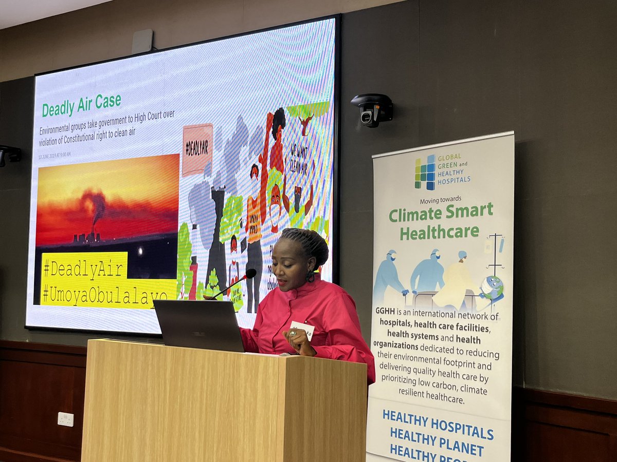 CEH SIG chair presenting on the Deadly Air case at climate change for health professionals workshop in Kenya co-hosted by @groundWorkSA and @akuihd Air quality is a human right