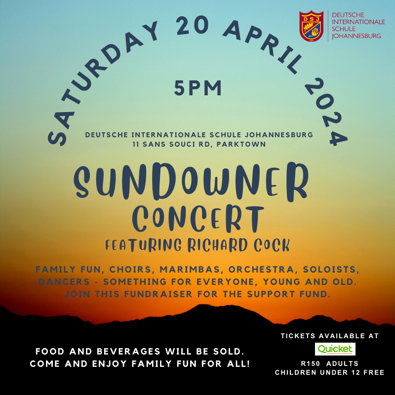 We are proud to announce that we will be hosting the first-ever Sundowner Concert, featuring Richard Cock, on Saturday, 20 April 2024. Tickets and event information are available here: qkt.io/Ku2kqJ All proceeds will go to The Support Fund: dsj.co.za/wp-content/upl…