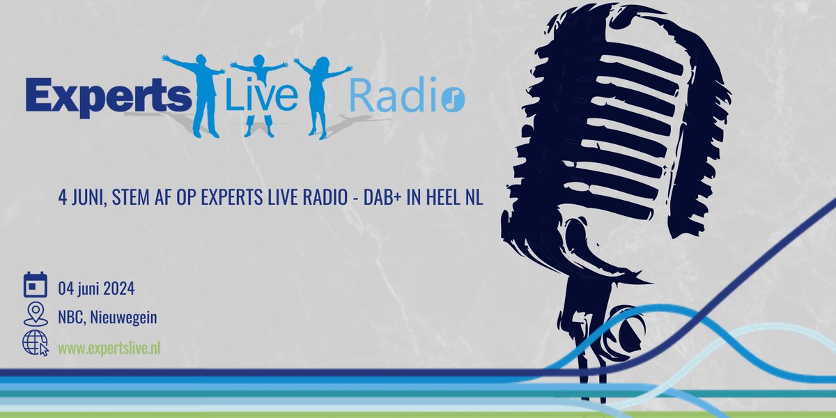 4 juni: we zijn live op DAB+! 📻 Stem af op Experts Live Radio voor de nieuwste tech inzichten. Niet te missen! #ExpertsLiveNL #TechRadio #DABplus
