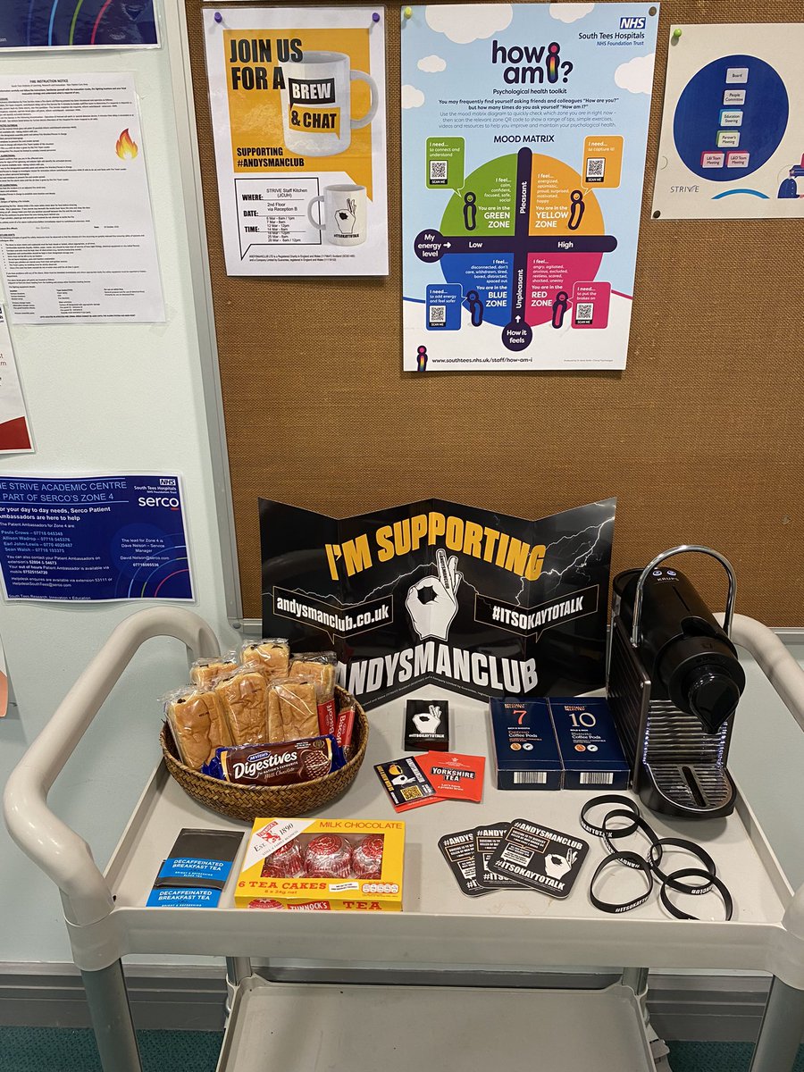 Dan Fawkes (@danfawkes1) on Twitter photo Throughout March there are a series of drop-ins for a Brew & a Chat in support of staff well-being and raising awareness around mental health, male suicide and <a href="/andysmanclubuk/">#ANDYSMANCLUB</a>
You can find a decent brew and a supportive ear in <a href="/STRIVEacademic/">STRIVE Academic Centre</a> on the top floor above reception B Throughout March there are a series of drop-ins for a Brew & a Chat in support of staff well-being and raising awareness around mental health, male suicide and <a href="/andysmanclubuk/">#ANDYSMANCLUB</a>
You can find a decent brew and a supportive ear in <a href="/STRIVEacademic/">STRIVE Academic Centre</a> on the top floor above reception B