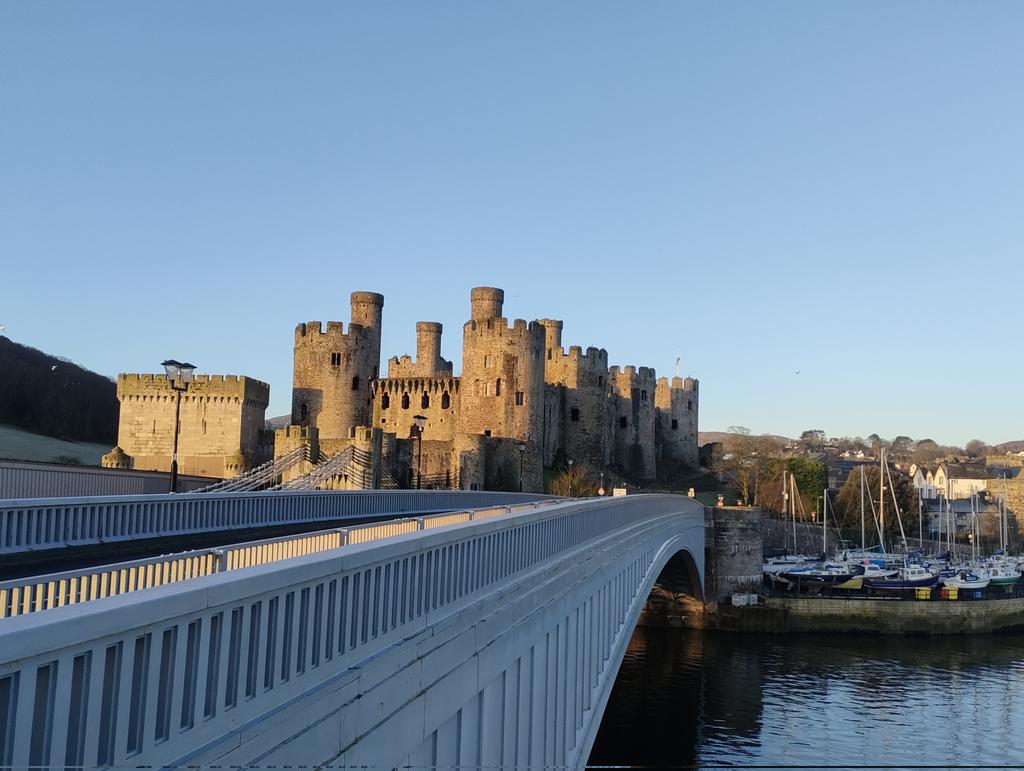 Running.... Conwy Castle from the bridge