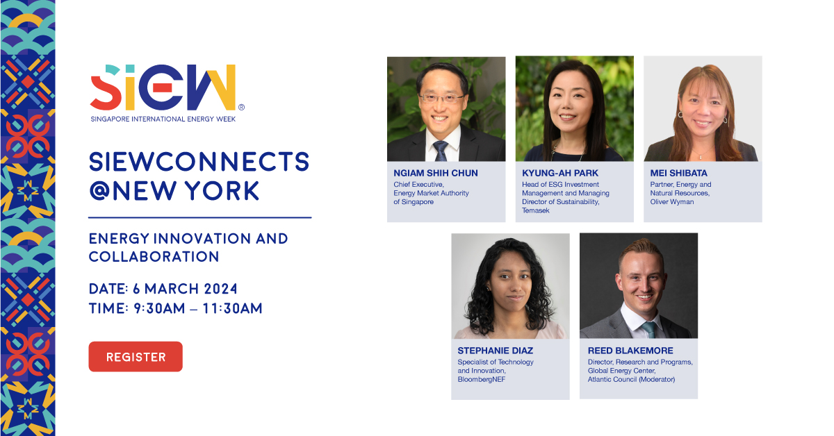 The SIEWConnects@NY is happening today. Industry experts & professionals from @EMA_sg, @Temasek, @OliverWyman, @BloombergNEF, & @AtlanticCouncil, will delve into the essential themes of innovation & collaboration. Stay updated: siew.gov.sg/siew-2024/siew… #SIEW2024 #SIEWConnects