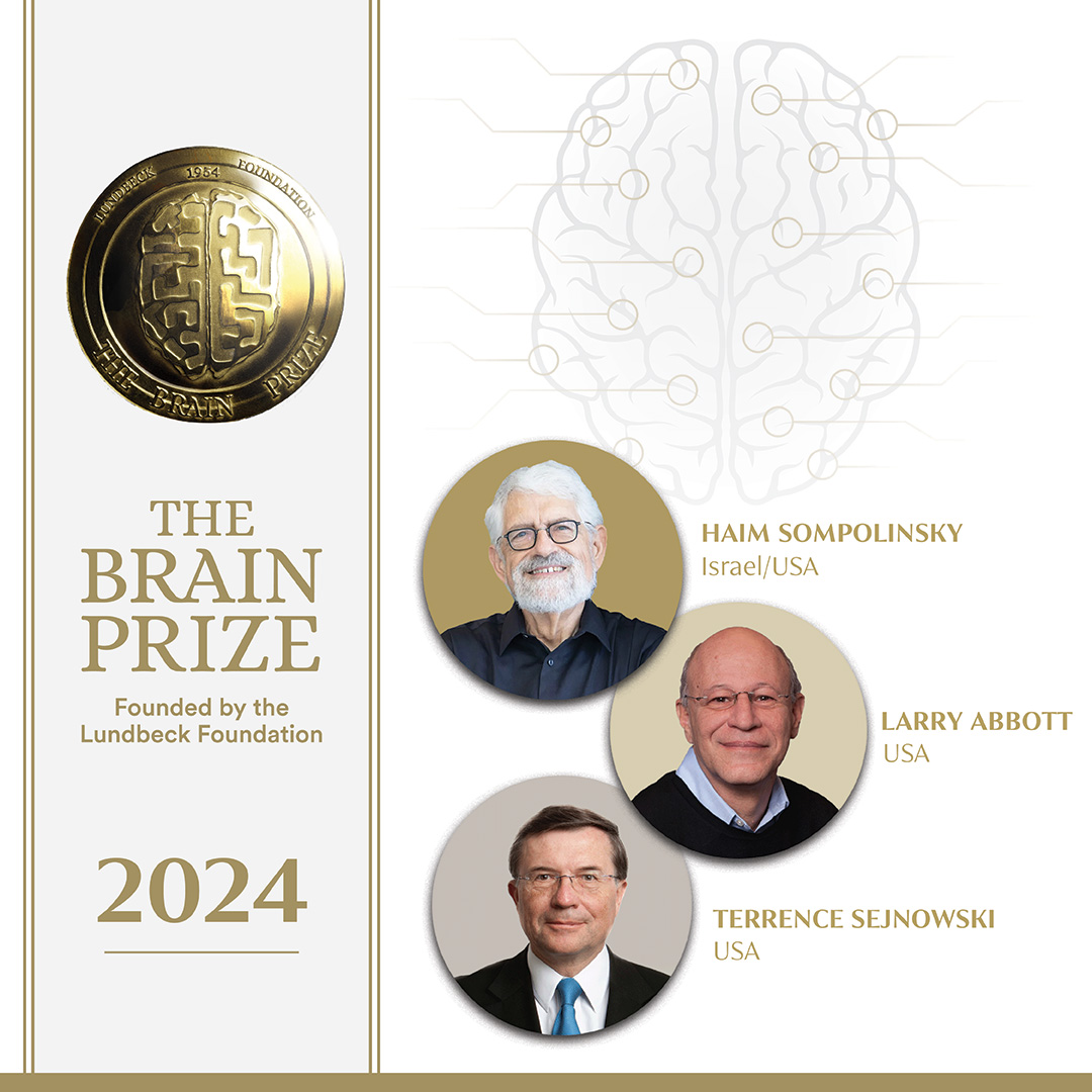 Congratulations to The Brain Prize winners 2024: Larry Abbott, @Sejnowski, and @HSompolinsky They have pioneered the field of computational and theoretical neuroscience and have made seminal contributions to our understanding of the principles that govern the brain’s…