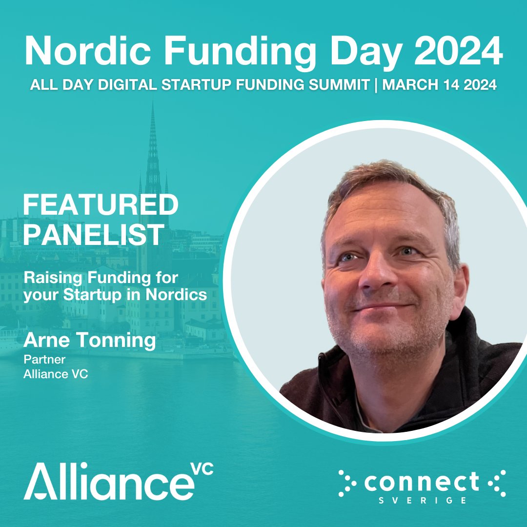 Arne Tonning 🤙🚀 🇺🇦 (@eagleonamound) on Twitter photo I'll be speaking at the upcoming Nordic Funding Day 2024 organized by <a href="/naimulabds/">Naimul Abd</a>, CEO of <a href="/connectost/">Connect Region Öst</a>.
The panel will focus on how to raise funding for your startup in the Nordics.
I’m looking forward to rep. <a href="/AllianceVC/">Alliance VC</a> and getting to know more people and opportunities.
- I'll be speaking at the upcoming Nordic Funding Day 2024 organized by <a href="/naimulabds/">Naimul Abd</a>, CEO of <a href="/connectost/">Connect Region Öst</a>.
The panel will focus on how to raise funding for your startup in the Nordics.
I’m looking forward to rep. <a href="/AllianceVC/">Alliance VC</a> and getting to know more people and opportunities.
-