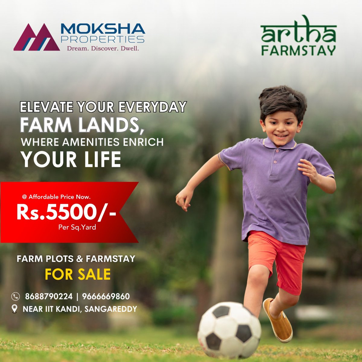 🌾 Discover a life of tranquility and abundance at Elevate Your Everyday Farm Lands by Moksha Properties!

#MOkshaProperties #FarmLiving #AffordableLuxury #NatureRetreat #AffordableLuxury #residentialplotsforsalenearme #openlandforsalenearme #commercialplotforsalenearme