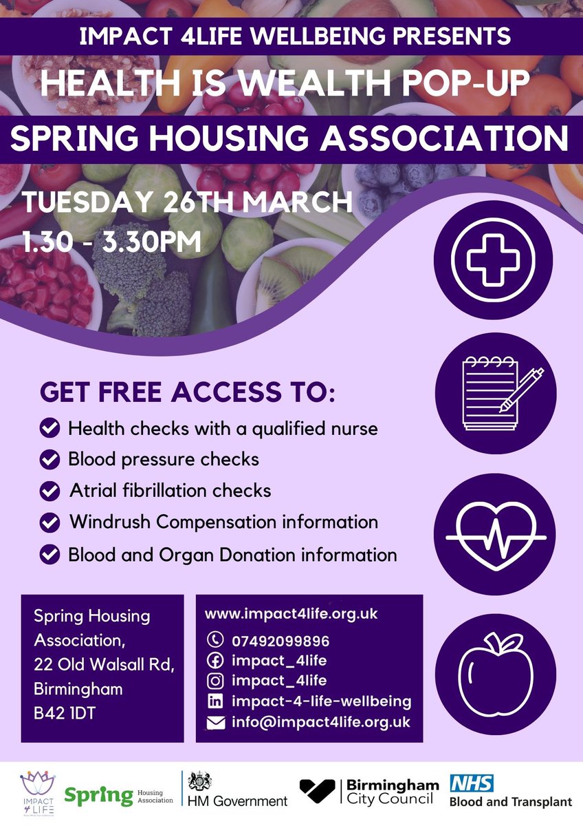 🌟 Invest in your staff's health and wellbeing! 🌟At Impact 4Life, we're dedicated to enhancing employee wellness through tailored activities. Excited to be popping up here soon😊💪 #staffhealth #healthyworkplace #thrive <a href="/SpringHousing/">Spring Housing Association</a> <a href="/DESJADDOO/">Bishop Dr. DESMOND JADDOO MBE</a>