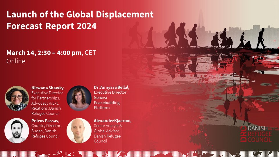 Next week we launch our Global Displacement Forecast report 2024. It offers a glimpse into how #displacement crises will evolve in coming years. An important wake-up call to act now, plan and allocate resources to get ahead of crises. Sign up for launch us06web.zoom.us/webinar/regist…