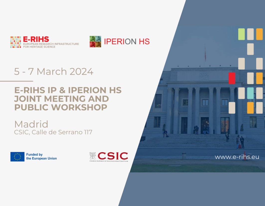 IPERION HS (@iperion_hs) on Twitter photo The joint <a href="/iperion_hs/">IPERION HS</a> & <a href="/ErihsEu/">E-RIHS EU</a> public #workshop "Building scientific communities in #HeritageScience", taking place at <a href="/CSIC/">CSIC</a> 🇪🇸 , is 𝗟𝗜𝗩𝗘 𝗡𝗢𝗪📡!
Join in streaming:
🔗youtube.com/@ERIHSEU/live
<a href="/ERIHSuk/">E-RIHS.uk</a> <a href="/ERIHS_si/">E-RIHS.si</a> <a href="/ErihsIt/">E-RIHS IT</a> <a href="/ErihsGr/">e-rihs.gr</a> <a href="/erihs_france/">E-RIHS France</a> <a href="/ICCROM/">ICCROM</a> <a href="/HeritageR_Hub/">Heritage Research Hub</a> The joint <a href="/iperion_hs/">IPERION HS</a> & <a href="/ErihsEu/">E-RIHS EU</a> public #workshop "Building scientific communities in #HeritageScience", taking place at <a href="/CSIC/">CSIC</a> 🇪🇸 , is 𝗟𝗜𝗩𝗘 𝗡𝗢𝗪📡!
Join in streaming:
🔗youtube.com/@ERIHSEU/live
<a href="/ERIHSuk/">E-RIHS.uk</a> <a href="/ERIHS_si/">E-RIHS.si</a> <a href="/ErihsIt/">E-RIHS IT</a> <a href="/ErihsGr/">e-rihs.gr</a> <a href="/erihs_france/">E-RIHS France</a> <a href="/ICCROM/">ICCROM</a> <a href="/HeritageR_Hub/">Heritage Research Hub</a>