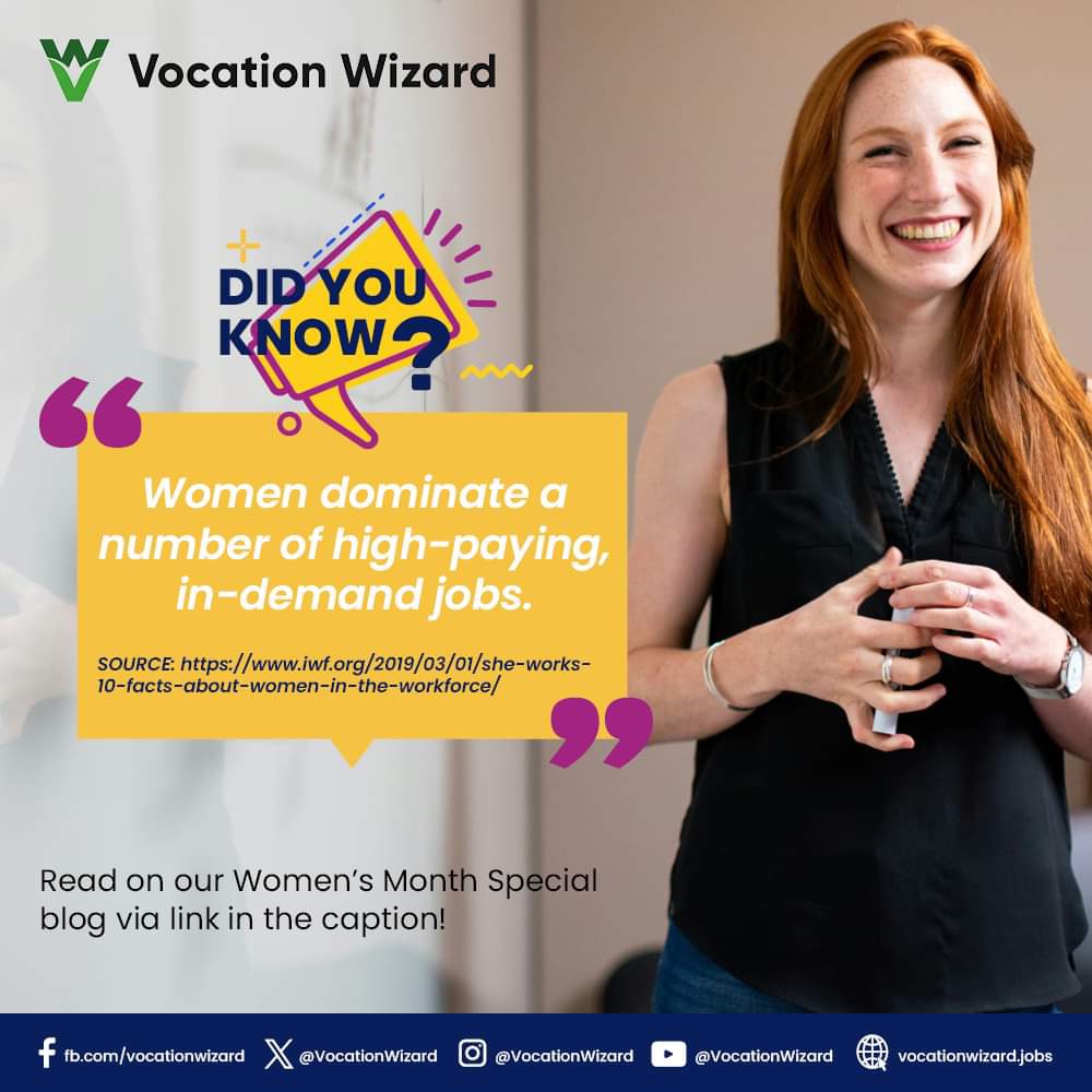 The possibilities are limitless for you, ladies! Soar high, and keep the spirit.💪🏼 Check out our Women’s Month Special blog below:⤵️ vocationwizard.jobs/blog-post/55/C… TRIVIA SOURCE: iwf.org/2019/03/01/she… #ThursdayTrivia #WomensMonth