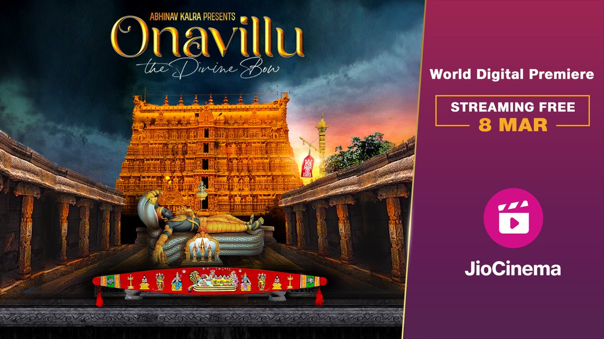 Step into the world of tradition and heritage of Lord Padmanabhaswamy and explore the deep-rooted cultural significance of an ancient artefact.

Onavillu: The Divine Bow, streaming free 8 March onwards only on #JioCinema.