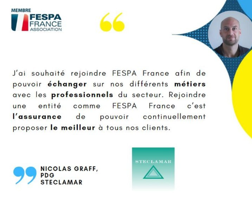 | Nouveau membre |🤝👍

STECLAMAR (67), spécialiste en : Retail, Vitrophanie, PLV, Signalétique et Marquage, vient de rejoindre FESPA France.

Bienvenue à Nicolas GRAFF et à toute l'équipe de STECLAMAR !

👉 Si vous aussi vous souhaitez nous rejoindre : fespa-france.fr/rejoindre-fesp…