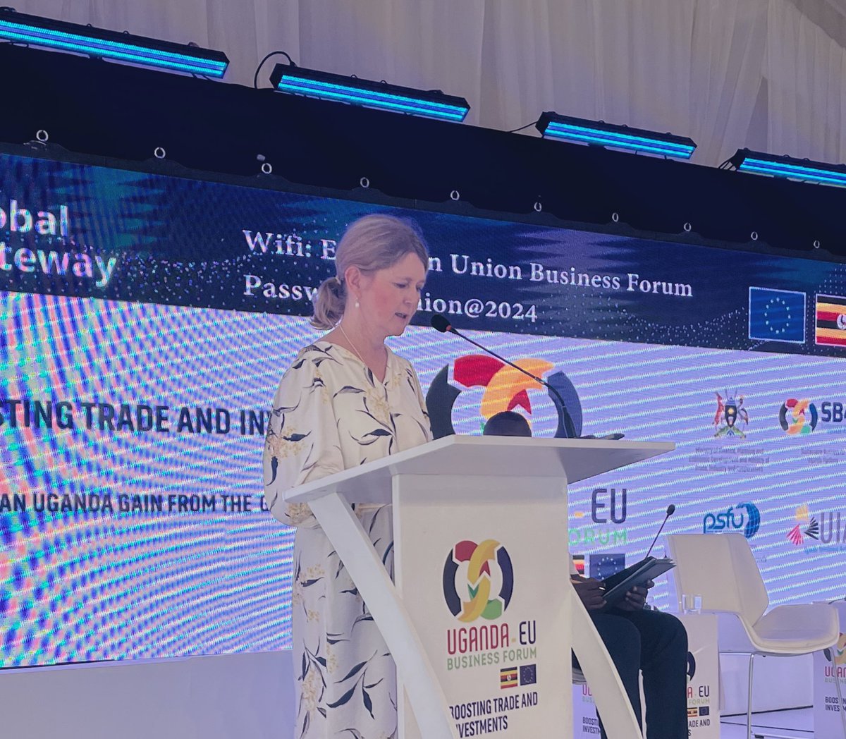 #UEUBF2024 Day Two: @SwedEnvoyUganda takes the stage to talk about the EU’s efforts and collaboration with Uganda on sustainable mining. Sweden is Europe’s leading mining nation and accounts for 90% of the EU’s iron ore and a substantial part of other minerals.