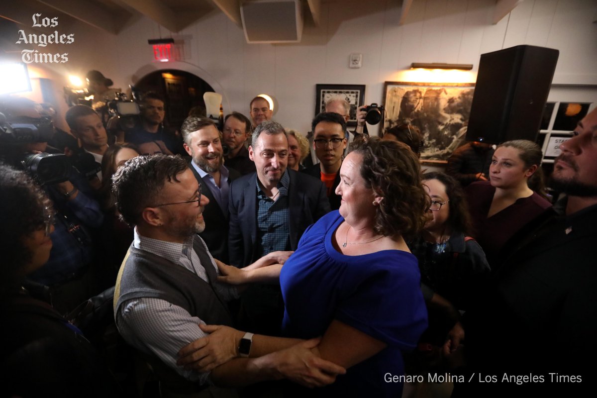 U.S. Representative Katie Porter looses her bid for the California U.S. Senate at her election night watch party at The Bungalow in Long Beach on March 5, 2024. @latimes @latimesphotos