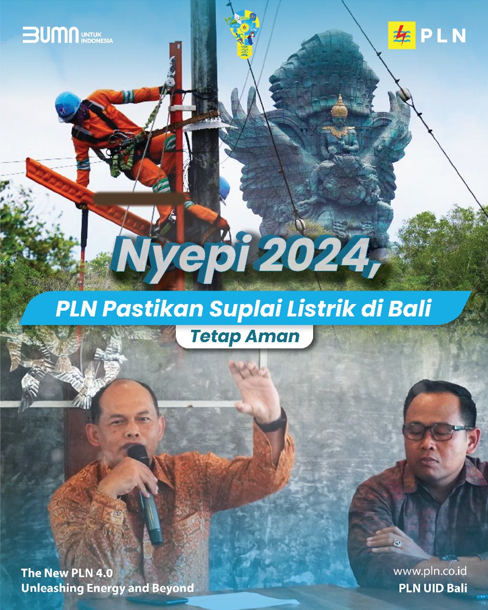 plnuidbali's tweet photo. PLN siap mendukung kesucian dan kekhidmatan pelaksanaan Hari Raya Nyepi tahun 2024 dengan memastikan kebutuhan listrik tetap tersedia untuk seluruh pelanggan.
#PLNSelaluHadir
#PLNUIDBali
#UnleashingEnergyandBeyond
#AcceleratingRenewableEnergyDevelopment
#PLN https://t.co/TEOo3DElI4