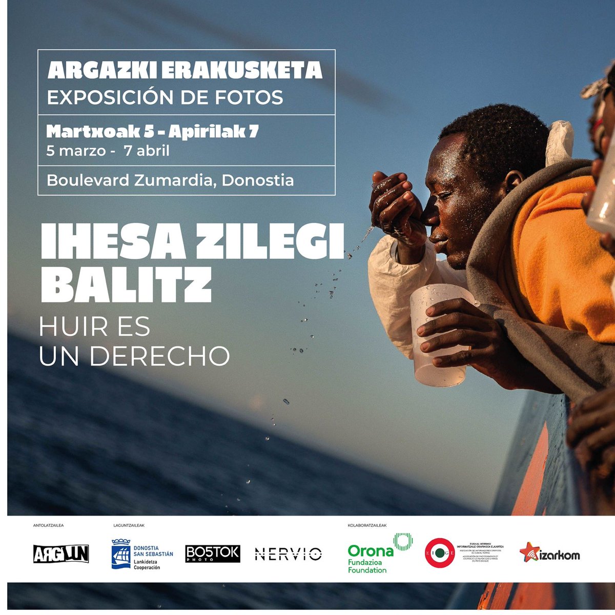 Existitu behar ez zen erakusketa da, baina existitzen denez, ezinbestekoa da ikustea. Lau fotokazetariren formatu handiko argazkiak apirilaren 7ra arte Donostiako Bulebarrean. Bisita gidatuak egin daitezke <a href="/GariGaraialde/">Gari Garaialde</a> eta @javijuliophoto-ren eskutik.
ihesazilegibalitz.eus