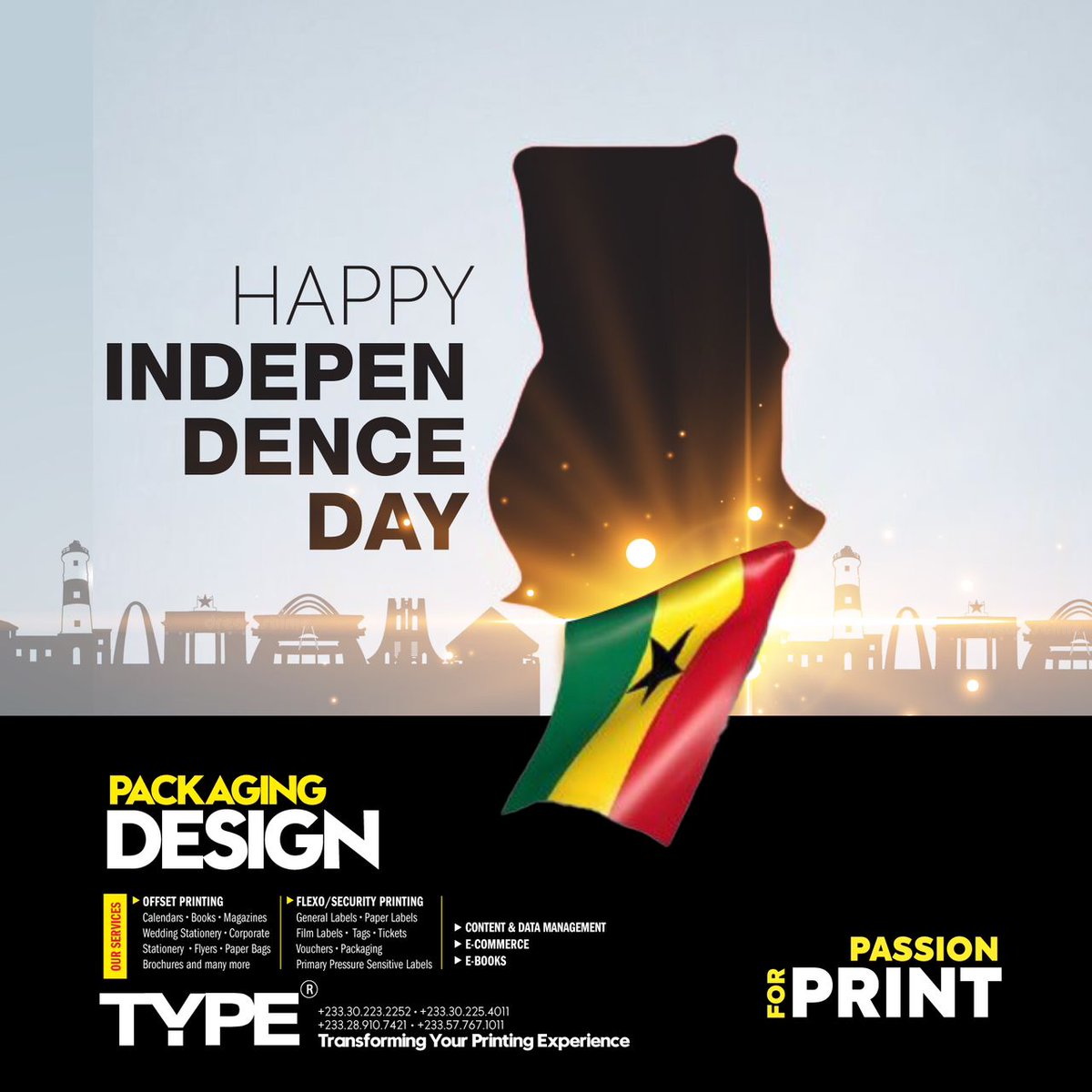 TypeCompany's tweet image. God bless our homeland Ghana
and make her Great and Strong!

#typecompany #independenceday #holiday