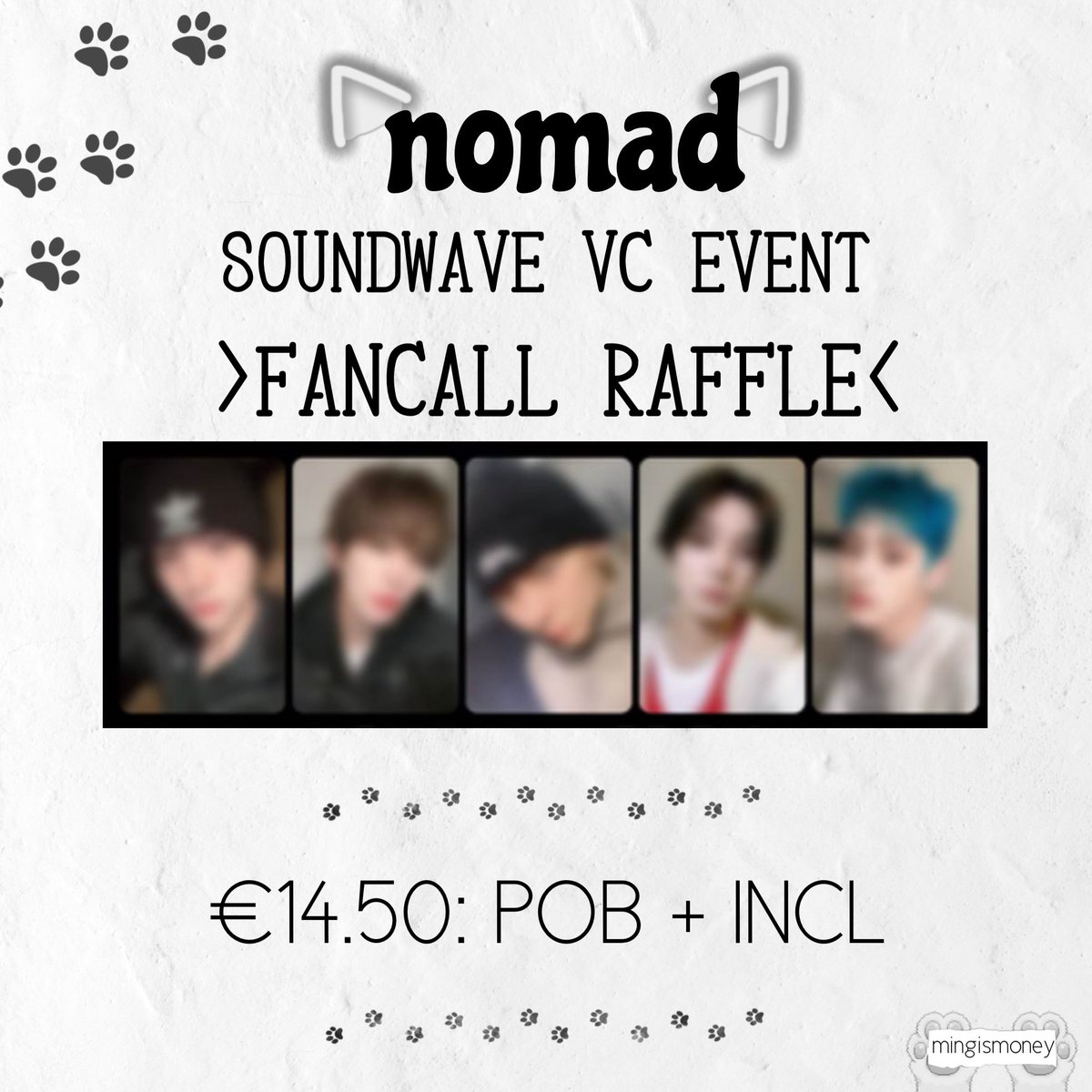 woobinsfate's tweet image. [DK/EU/WW] NOMAD SOUNDWAVE VC GO 

⭐️call entry raffle among joiners⭐️

1 claim = 1 raffle entry

⏰Closing March 8th 12 PM CET

Claim in replies or comment on insta! 

🔗 instagram.com/p/C4Kna1VgGf7/…

#NOMAD #노매드 #NOMADGO