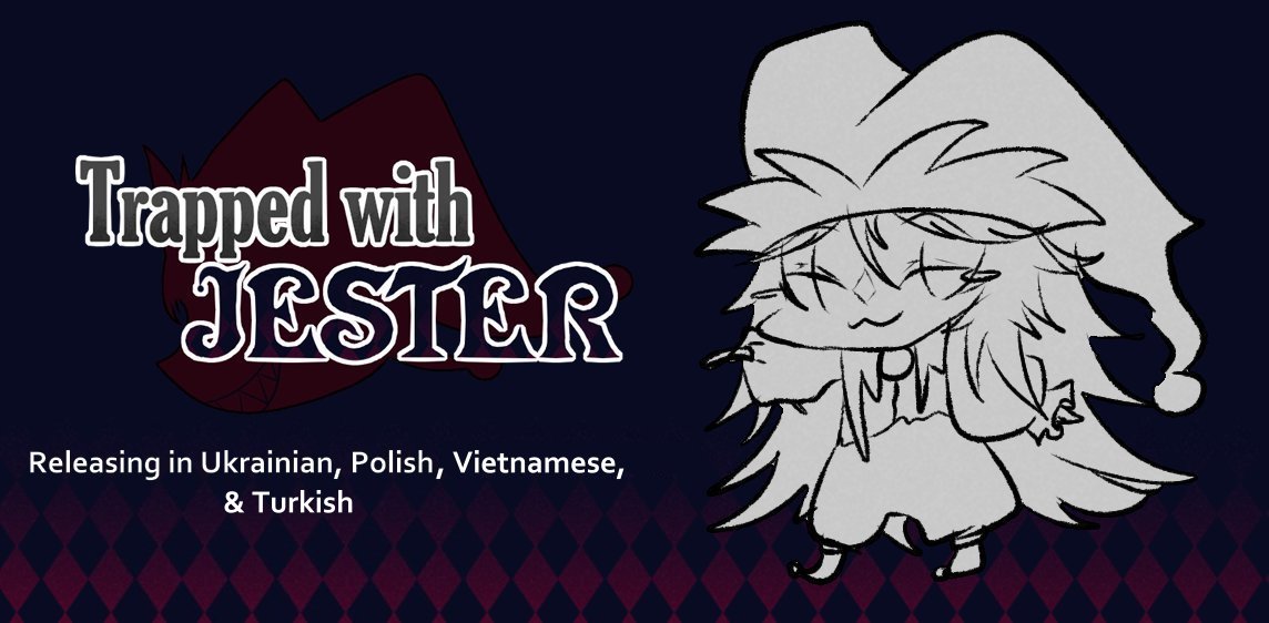 Trapped with Jester is now available in Ukrainian, Polish, Turkish and Vietnamese!

The updates are available on Itchio✨

Credits are in the game. Thanks to the volunteer translators🙏

Info here: ant-san.itch.io/jester/devlog/… 

#indiegames #amare