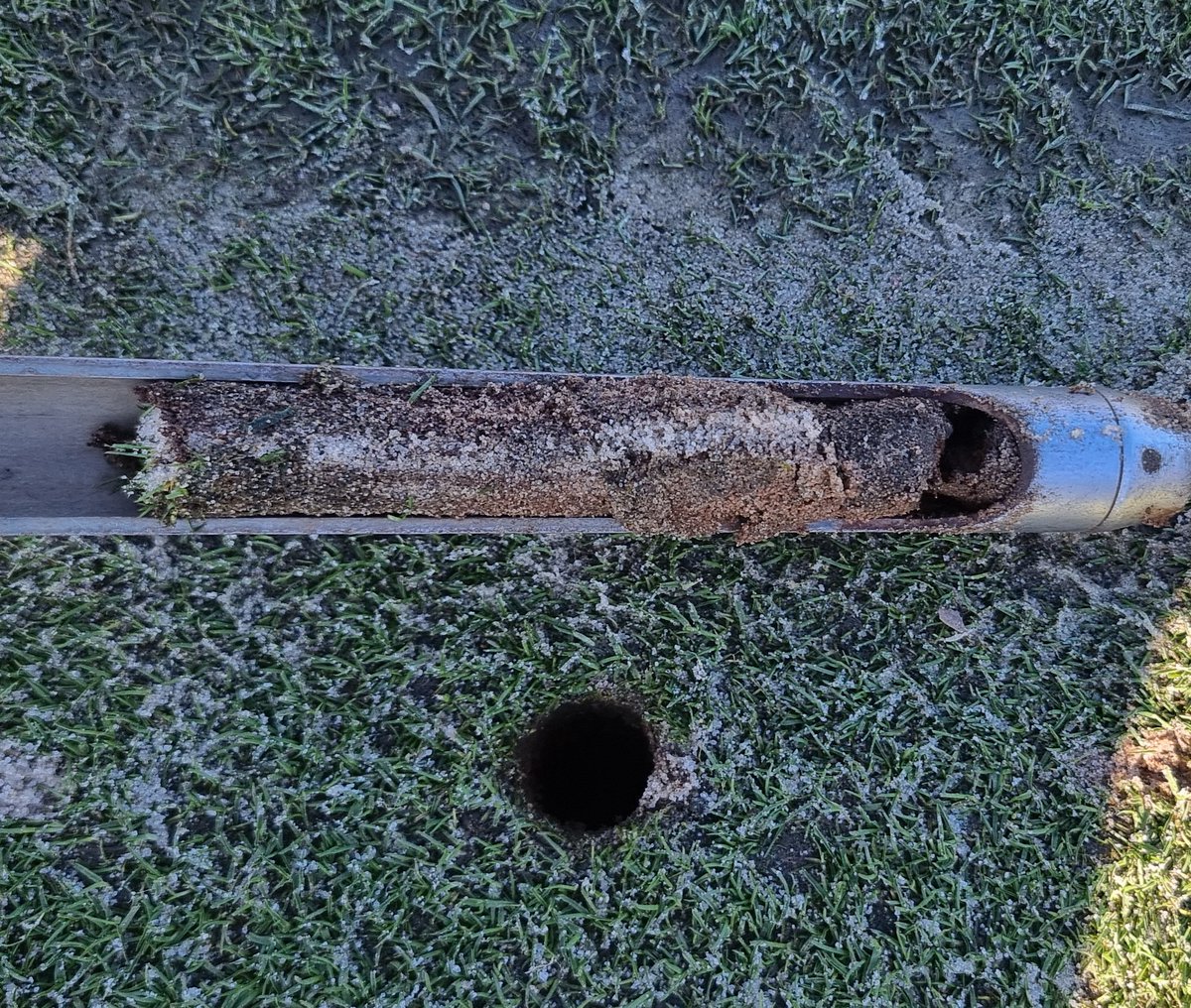 Spring maintenance has now been completed. Aggressive verti cut, followed by 10mm solid tine work and finally VGR TopChanger across all greens surfaces. A light topdressing has also been applied, greens rolled and back in play. Now we wait for mother nature to play her part.