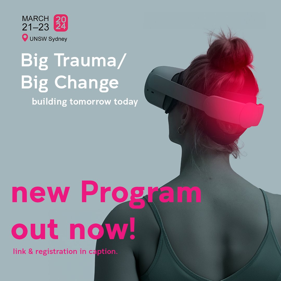 15 days to go! Big Trauma/Big Change - 3-day International Forum by the Big Anxiety Research Centre Registration here: eventbrite.com.au/e/big-traumabi…  Download the full Program here: thebiganxiety.org/wp-content/upl…