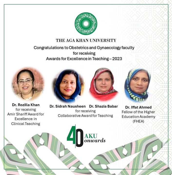 AKUObGyn's tweet photo. Congratulations to our @AKUObGyn faculty on receiving the awards in the @AKUGlobal convocation held in Feb 2024. https://t.co/72OdQZf7p3