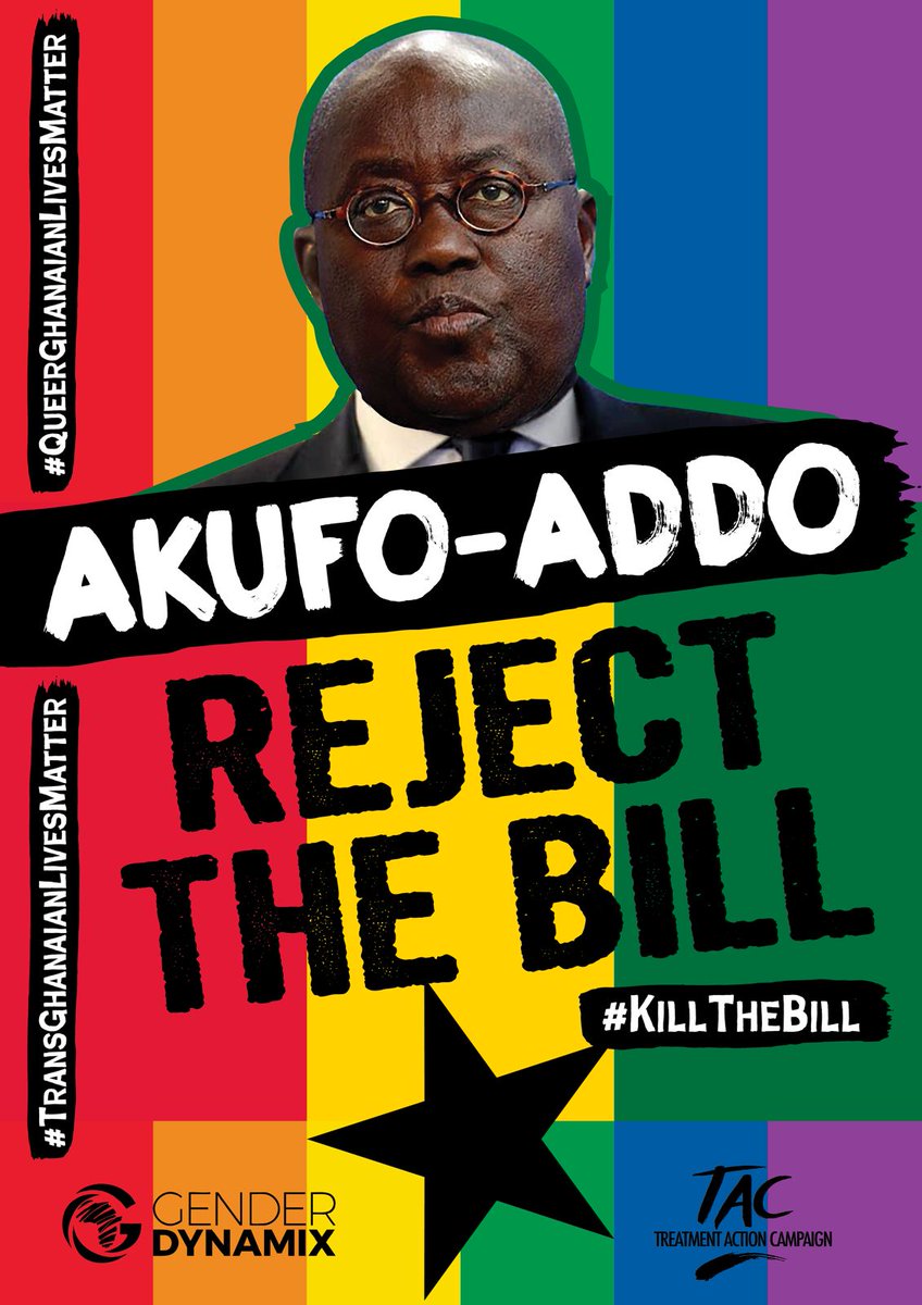 On Ghana’s Independence Day @TAC & @GenderDynamix are protesting at the Ghana High Commission to demand President Akufo-Addo reject anti-LGBTQ+ Bill #KillTheBill #GhanaAt67 #QueerGhanaianLivesMatter #TransGhanaianLivesMatter Read statement: tac.org.za/press-release/