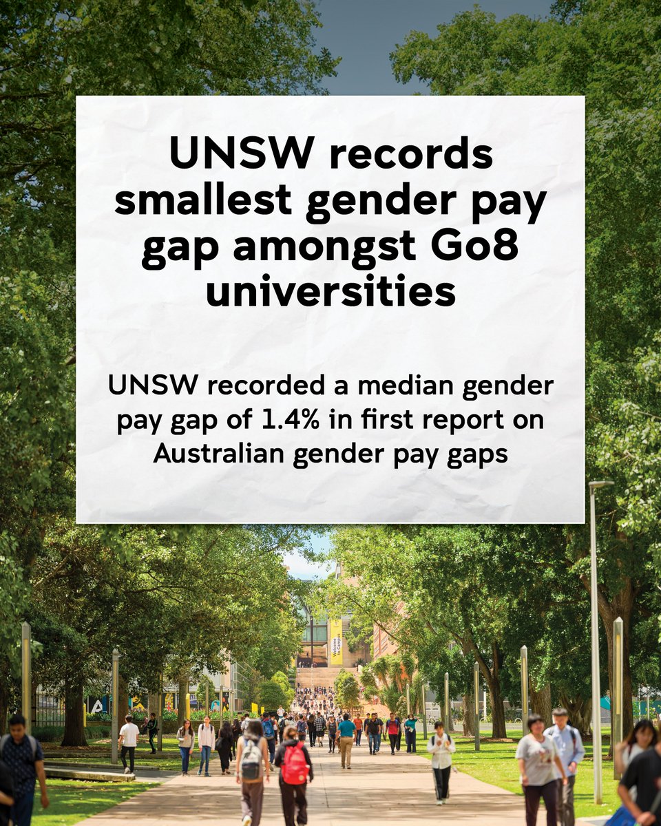 UNSW’s median pay gap is 1.4%, while the median for Australia’s biggest companies is 19% Read the full story 🔗 unsw.edu.au/newsroom/news/…