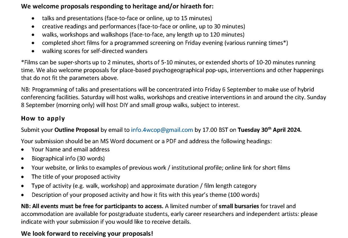 The return of face-to-face 4th World Congress of Psychogeography on Friday 6th, Saturday 7th & Sunday 8th September 2024 OPEN CALL FOR PROPOSALS Theme: Heritage and Hiraeth Venue: Canterbury, Kent, UK Event base @ccanterburyccuni Read on for theme & how to apply (1 of 4)