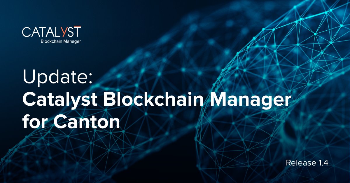 With the latest update, #CatalystBlockchainManager for #Canton version 1.4, users benefit from new options for ledger authentication provider and additional security and UX improvements.

Learn more about Catalyst for Canton: hubs.la/Q02nkKNW0
