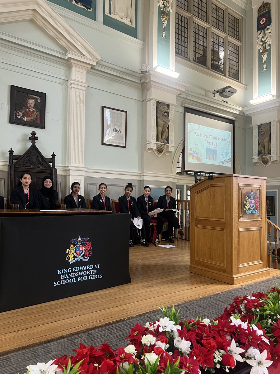 After weeks of planning and practicing 7.3 take centre stage to deliver their assembly