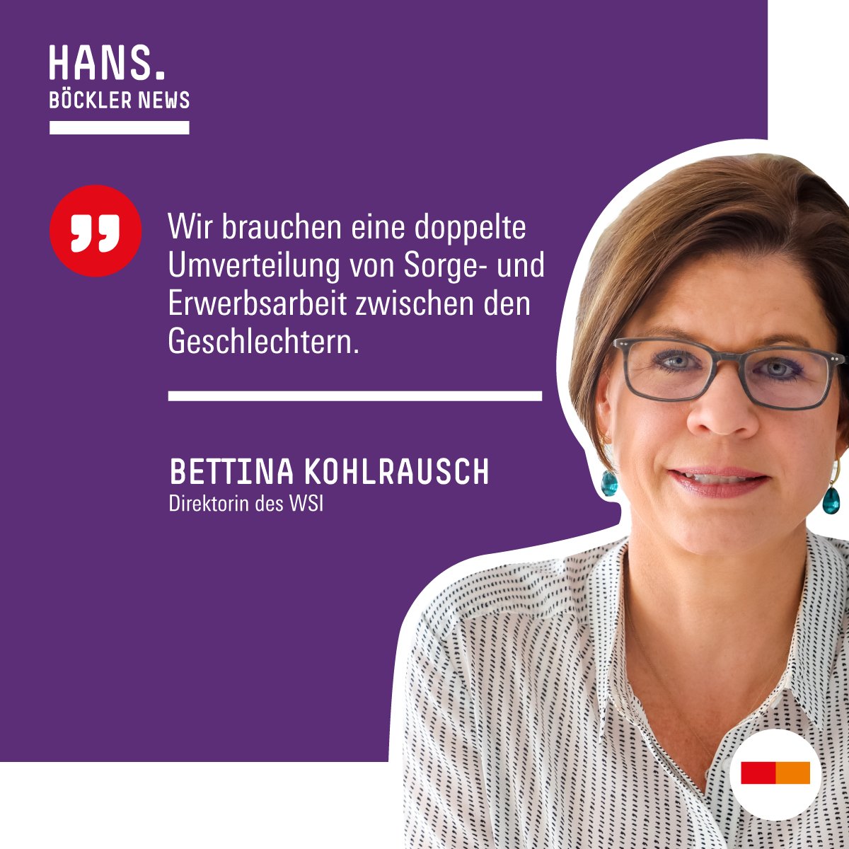 boeckler_de's tweet photo. #GenderCareGap bleibt bestehen: Frauen leisten durchschnittlich 43 % mehr unbezahlte #Sorgearbeit als Männer. Das wirkt sich auf die Erwerbsbeteiligung aus. @BettiKohlrausch plädiert für eine ausgewogenere Verteilung der Sorgelast.
#EqualPayDay
https://t.co/dgltyr4Ymb https://t.co/pHyrTYvJzw