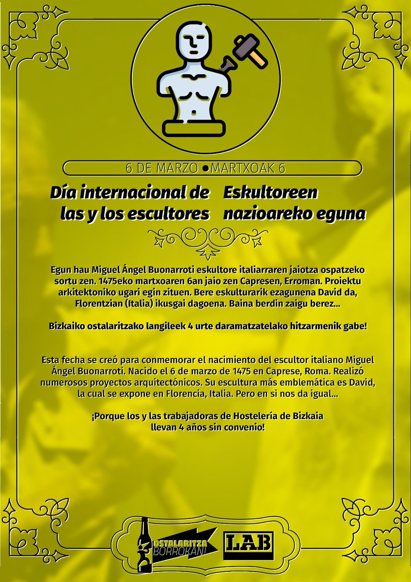 Ostalaritzako langileak 4 urte daramatzate hitzarmenik gabe. #OstalaritzaBorrokan