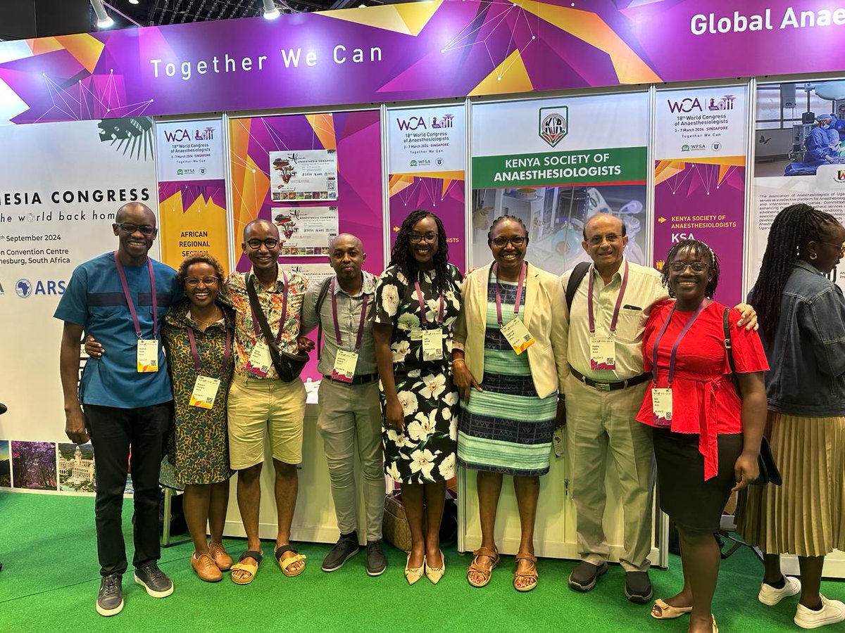 All smiles coming live from our members attending the #WCA2024 in Singapore! @wfsaorg @canecsa @anaesthesia_KE @Assoc_Anaes