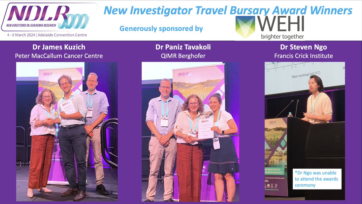 Congratulations to the NDLR 2024 Travel Award Winners. Thanks to the judging panel members that assisted with judging for all the 2024 awards. And a huge thanks to WEHI for sponsoring these awards. #NDLR2024