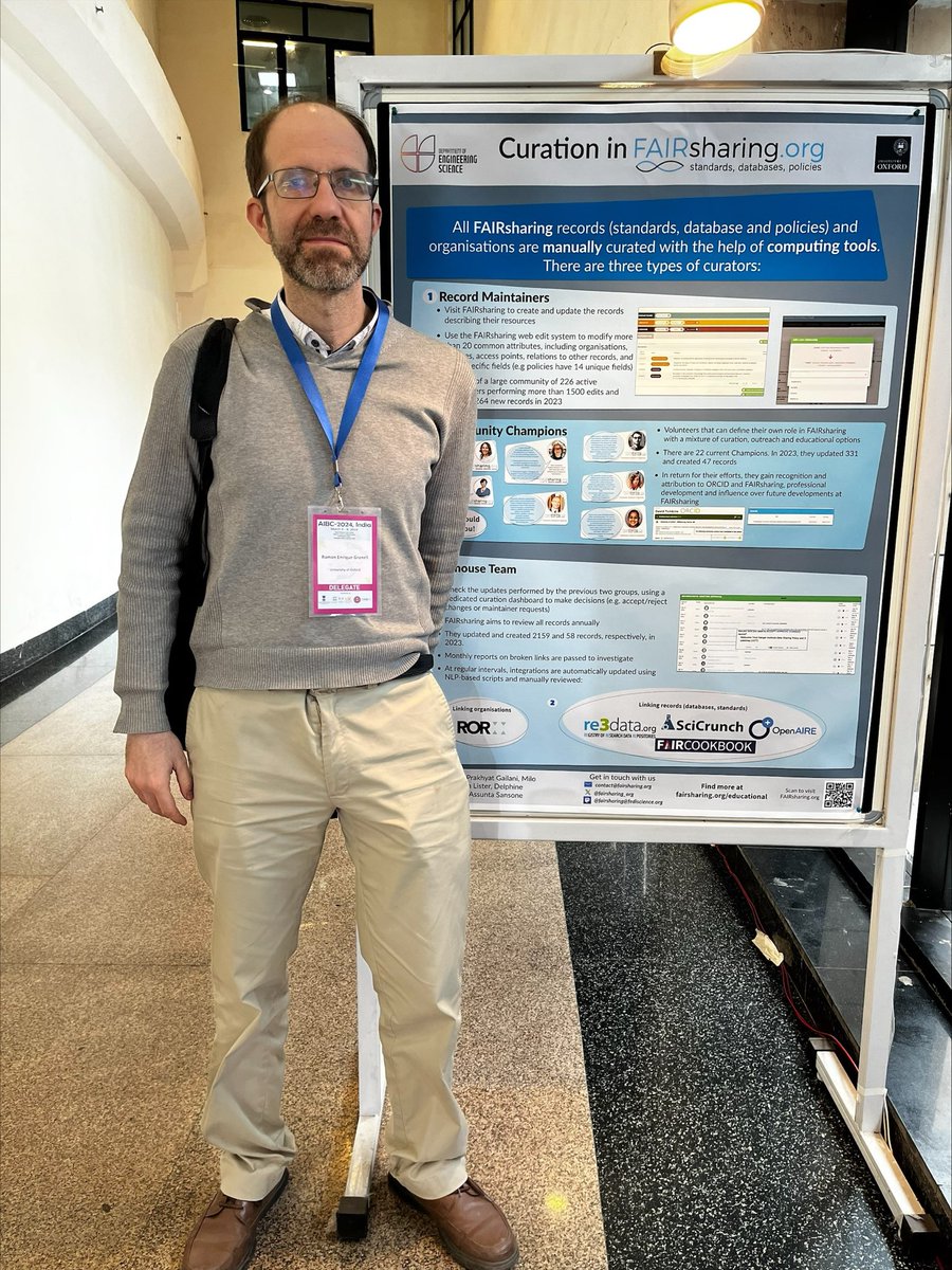 If you're at @aibc2024 #biocuration2024 and would like to learn more on @FAIRsharing_org please have a chat with @PrakhyatGailani & #RamonGranell 🥳 You can also learn more about how we can help you find and explore the resource landscape at fairsharing.org/educational