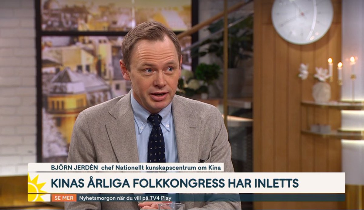 Yesterday, I appeared on @TV4 discussing the National People's Congress, addressing the economic slowdown, citizen dissatisfaction, and other topics. tv4play.se/klipp/e646ae48…