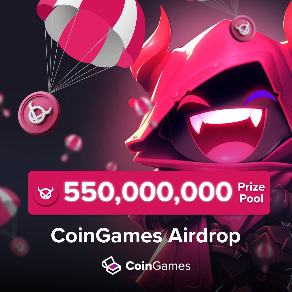 🚀 CoinGames Airdrop Confirmed! Unveiling the $CGT Token with an Epic Airdrop Initiative! Follow @Coingames_Offic on X and join the conversation with your likes and comments! Don't miss out on our groundbreaking Airdrop event, where we're giving away 550,000,000 tokens to our…