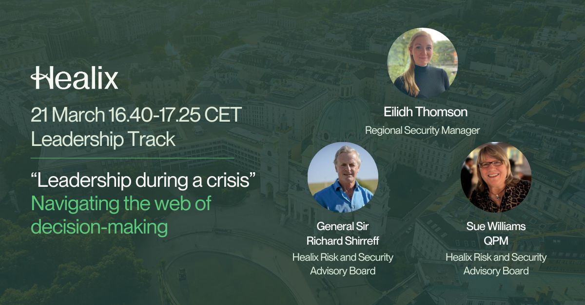 healix_HX's tweet image. Our highly experienced strategic advisors General Sir Richard Shirreff and Sue Williams QPM, discuss &quot;Leadership During a Crisis: Navigating the Web of Decision-Making&quot; #MyASIS

📍 Leadership Track
⏰16.40 – 17.25 CET
🗓️Thursday 21 March

#RiskManagement #Leadership #ASISEurope