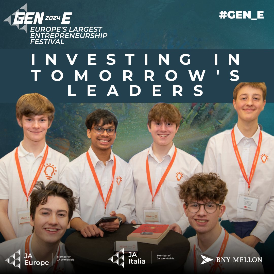 We're proud to partner with @BNYMellon in fostering innovation and entrepreneurship among young leaders.​ Thanks to BNY Mellon last year at #Gen_E, the team Mindcore from JA Isle of Man was awarded with the Future First℠ Award. ​ Curious about who will be the next? Stay tuned!