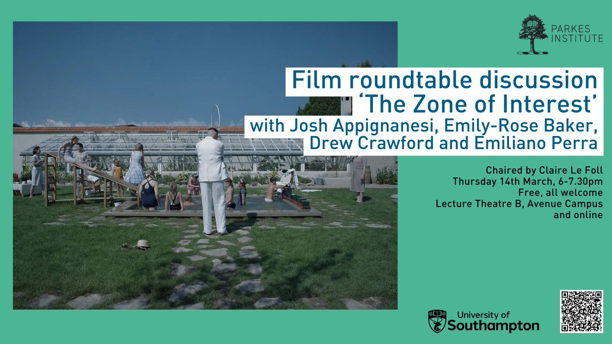 Join us for a roundtable on 'The Zone of Interest', discussing the ethics and aesthetics of foregrounding a perpetrator perspective of Nazi genocide on screen With @JoshAppFilm @emily_baker18 @emilianoperra Drew Crawford 14th March 6pm, Avenue & online eventbrite.co.uk/e/film-roundta…