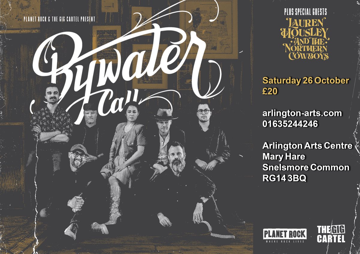 📢 ON SALE NOW 📢 @bywatercall plus special guests @laurenhousley and The Northern Cowboys Saturday 26 October £20 Get ready to embark on a soul-stirring journey with Bywater Call, the electrifying 7-piece Southern Soul, Roots Rock sensation! arlingtonarts.ticketsolve.com/ticketbooth/sh…