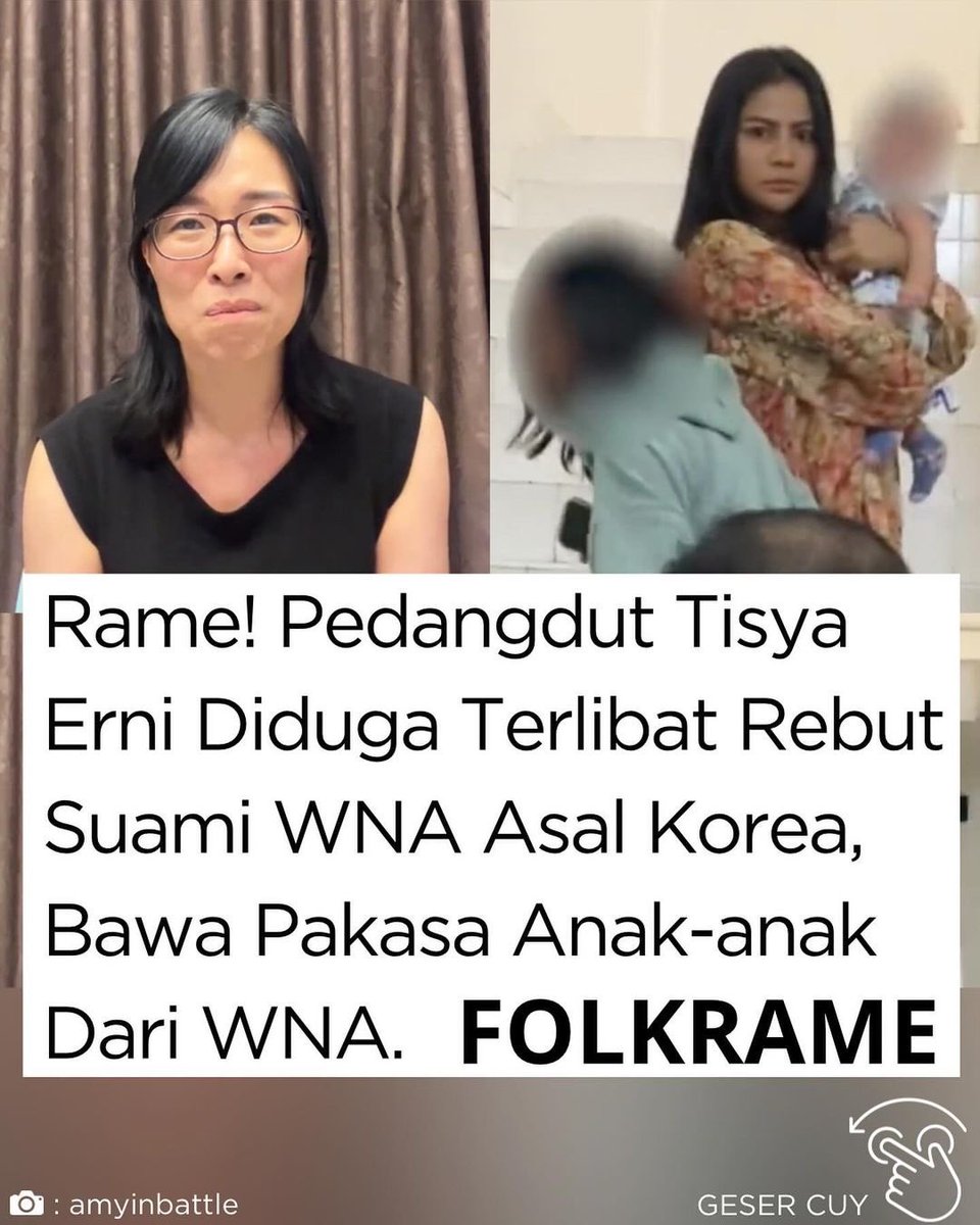 Pedangdut asal Indonesia yang heboh terseret kasus percelinkuhan hingga disebut lakhor, Usut punya usut ternyata pedangdut yang sedang ramai diperbincangkan adalah Tisya Erni.

Kasus ini heboh di media sosial usai wanita WNA Korea Amy mengatakan bahwa Tisya telah merebut suaminya