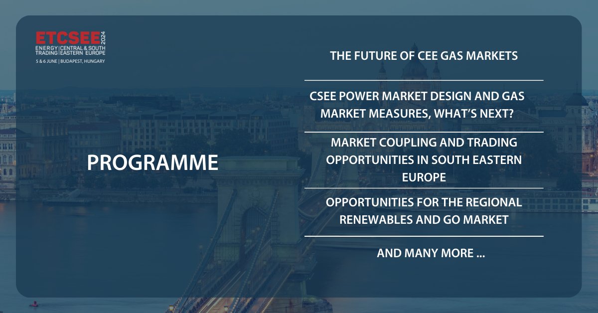 Have you ever wondered about the future of CSEE gas market? Or the opportunities or market coupling and trading in Southeastern Europe? Don't miss out on the chance to connect with industry experts. Check out the #ETCSEE 2024 Programme energytradingcsee.com/programme #energytraders