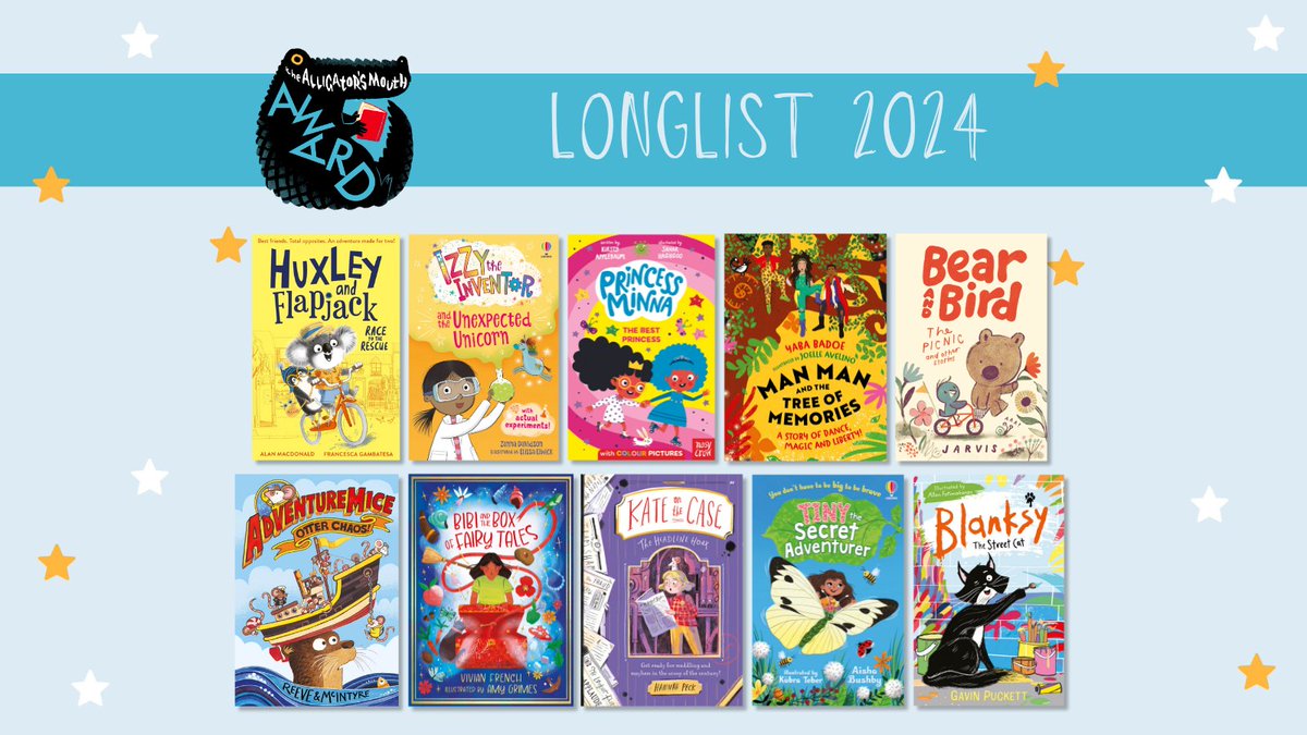 📢NEWS: Today the #AlligatorsAward 2024 longlist has been announced - an award showcasing young illustrated fiction.

Huge congratulations to all the authors, illustrators and publishers on the longlist!