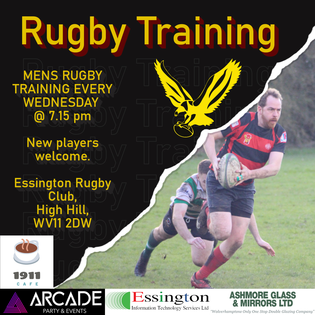 𝑹𝑼𝑮𝑩𝒀 𝑻𝑹𝑨𝑰𝑵𝑰𝑵𝑮 New or returning to rugby? Watching the Six Nations and want to give rugby a go? We welcome people of all levels and abilities. Come down to Essington Rugby Club and give us a try. Essington Rugby Club, High Hill, WV11 2DW Wednesday's @ 7.15 P.M.