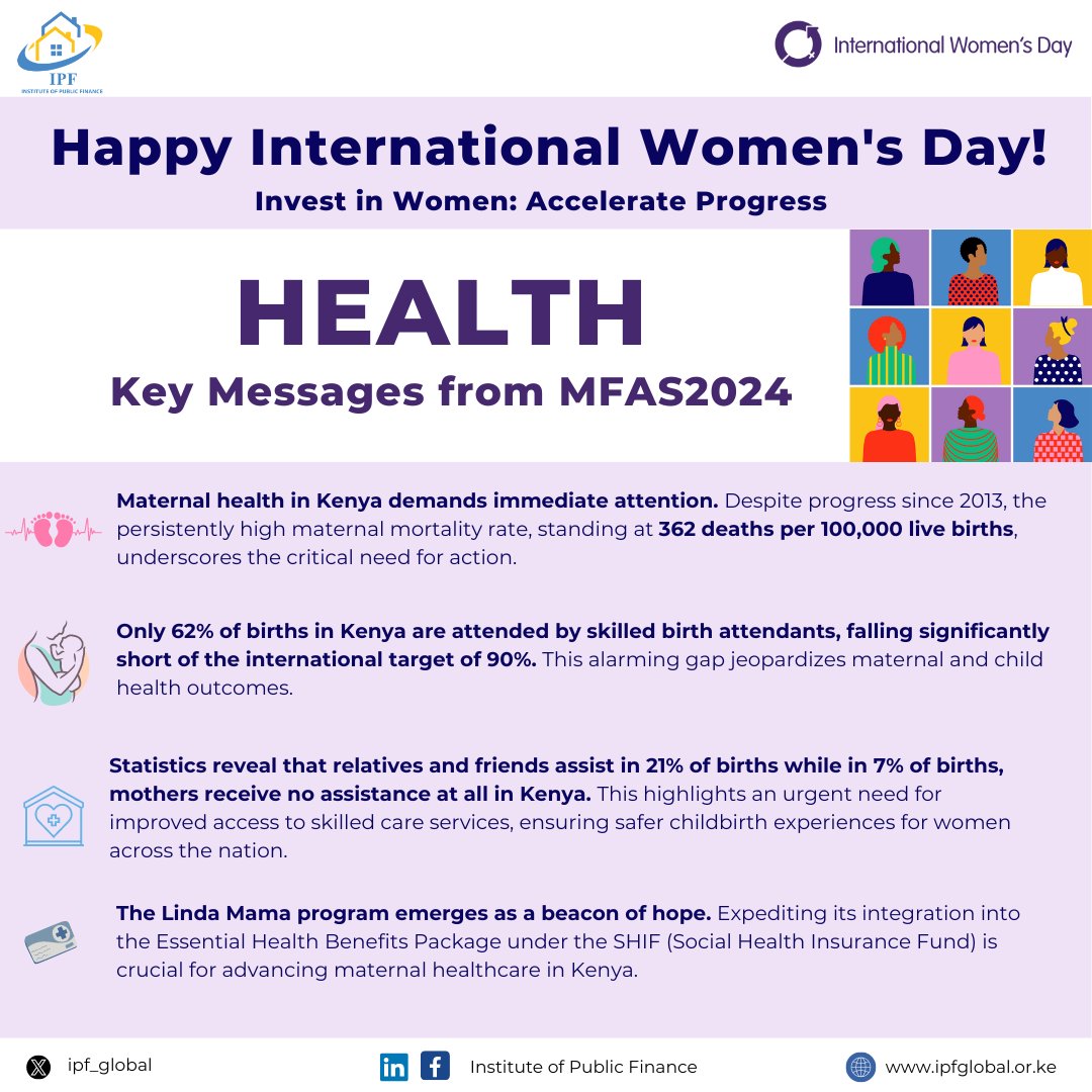 Did you know, ONLY 62% of births in Kenya are attended by skilled birth attendants⁉️

As we gear up for #IWD2024, catch some of the mind boggling facts on matters: women health in Kenya. 

Read more👉shorturl.at/morY4 

#InspireInclusion #InvestInWomen