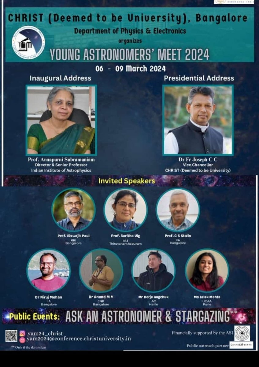 Excited and honoured to get a chance to speak about astrophography and importance of dark skies preservation at the Young Astronomers Meet on 8th March 2024 at 4pm. Thank you @vvineethv and #YAM for the invitation.