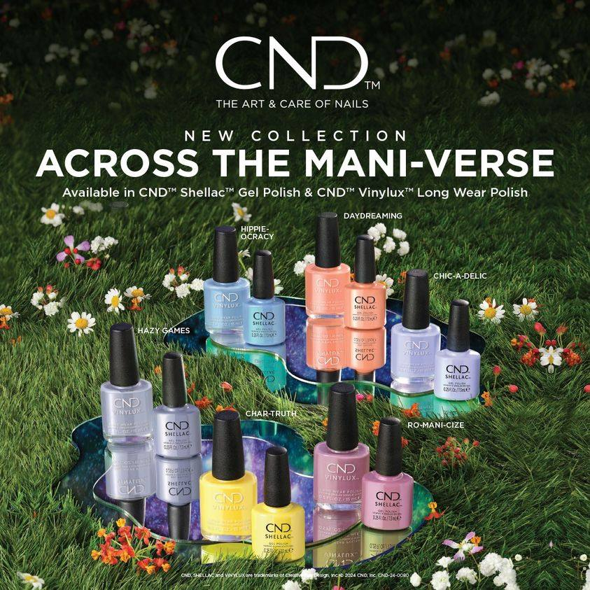 Η CND™ παρουσιάζει τη νέα συλλογή βερνικιών για την Άνοιξη του 2024 ‘‘ACROSS THE MANI-VERSE’’. Έξι αποχρώσεις που ενσωματώνουν την μαγεία της Άνοιξης, με ζωηρά παστέλ που ενισχύονται από μαργαριταρένια εφέ.
✔️Διαθέσιμες σε #CNDShellac &amp; #CNDVinylux στο creativegroup.gr